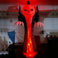 Citrouille gonflable géante pour Halloween, publicité personnalisée pour les fêtes avec lumières LED et design fantôme effrayant