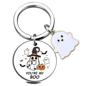 Design Custom Halloween Color-printed Metal Keychain Ghost Pattern Pendant Accessories - Product Image 1