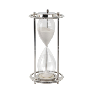 Scultura a forma di clessidra in metallo da 12 pollici, ornamento decorativo per la casa, l'ufficio, il soggiorno, il bagno, come complemento d'arredo per scaffali. - Product Image 1