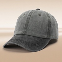 Gorra de Béisbol de 6 Paneles en Mezclilla con Bloques de Color, Logotipo Personalizado Bordado, Estilo Desgastado, 100% Algodón, Unisex, para las Cuatro Estaciones