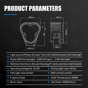 panel led de ojos de angel para parpadeantes moto offroad - Product Image 6