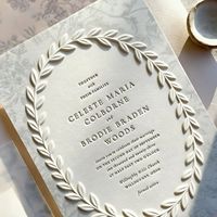 Carte postale commémorative d'invitation de mariage en papier coton gaufré en relief 3D, douce et raffinée