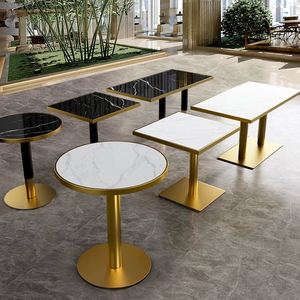 Wholesale Hot-selling Industrial-style Marble Restaurant <b>Tables</b> Chair Hotel Furniture Fast Dining Coffee <b>Tables</b> Metal Legs - Product Image 2