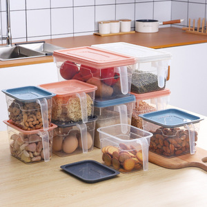 संभाल के साथ प्लास्टिक पारदर्शी रेफ्रिजरेटर Crisper आयताकार घरेलू भंडारण बॉक्स - Product Image 3