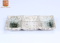 Plat à sauce soja rectangulaire en céramique écologique et durable, style zen asiatique, pour restaurant japonais et coréen, idéal pour les fêtes