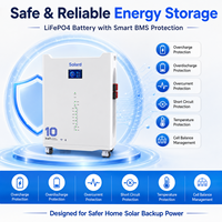 Sistema de Batería de Almacenamiento de Energía Doméstica LiFePO4 Apilable de 8000 Ciclos, 10 kWh, 200 Ah, Garantía de 10 Años