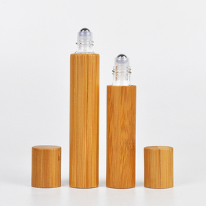 5Ml 10Ml 15Ml Tre Tự Nhiên Bìa Glass Cuộn Trên Chai Cho Tinh Dầu Với Thép Không Gỉ Lăn Balls - Product Image 6