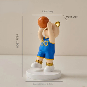 Nouvelles figurines en vinyle personnalisées, style dessin animé, ours jouant au basket-ball, jouet décoratif pour la décoration intérieure de la chambre et du salon - Product Image 4