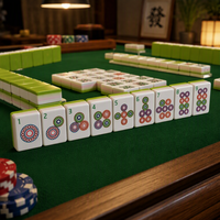 Maßgefertigtes Luxus-Mahjong-Set aus Acryl in Limettengrün mit UV-Druck und Gravur für amerikanisches Mahjong-Spiel und Partys