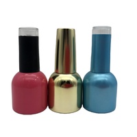 Petit flacon de vernis en verre de 5 ml, portable, électroplaqué, vide, avec bouchon et pinceau