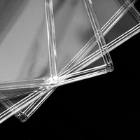 Porte-documents A4 double couche en acrylique transparent de 1 mm d'épaisseur avec fentes pour cartes et papier de 5 pouces
