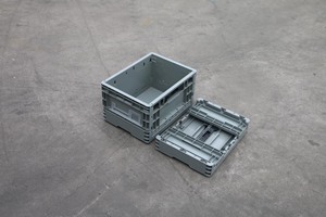 नेक्सारा ठोस शैली प्लास्टिक क्ररेट सुपरमार्केट डिस्प्ले बॉक्स वेंटेड फोल्डेबल स्टोरेज बिन स्टैकेबल और नेस्टेबल सब्जी डिस्प्ले - Product Image 3