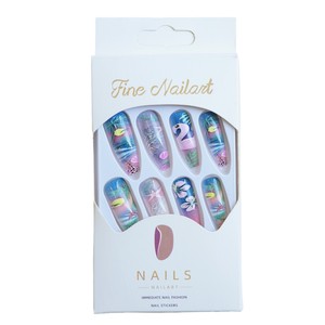 <span class=keywords><strong>Uñas</strong></span> Postizas Acrílicas con Diseño de Flamencos Tropicales, Hibiscos, Palmeras y Estrellas de Mar, Extra Largas y Cuadradas, para Mujer - Product Image 5