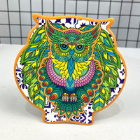 Sous-verres en céramique avec motifs de hibou, tapis de tasse pour boissons, vente en gros d'usine