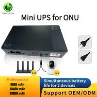 Catu daya Lithium DC Mini tanpa gangguan baterai Lithium 18W 36W Single 50Hz UPS untuk komputer WiFi Router USB Port tampilan LCD Populer
