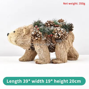 Figuritas de Navidad de cáñamo hechas a mano, cono de pino, búho, oso, ardilla, muñecas, Escena de ventana de vacaciones, tienda, manualidades decorativas, <span class=keywords><strong>Juguetes</strong></span> - Product Image 6