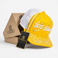 Casquette Trucker avec Logo Personnalisé Broderie 3D, Casquette en Maille Rose Paisley, Casquette Snapback, Casquette de Baseball à Visière Plate, Gorras Para Hombre, Vente en Gros