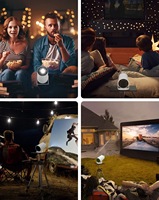 Mini projecteur intelligent Hy300 Wifi Bt Android 11.0 Prise en charge 1080p 4k Double Wifi Bt 5.4 Projecteur portable intérieur extérieur