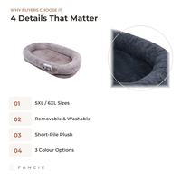 Lit pour chien ovale géant d'hiver en gros, surdimensionné, en peluche, avec rebord surélevé et poches amovibles lavables pour chiens extra-larges, usage intérieur, OEM ODM