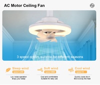 Ventilateur de plafond en plastique à 5 pales, 3 températures de couleur, télécommande, ventilateur de plafond rotatif avec lumière LED