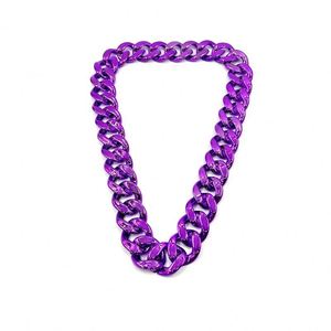 Collar de Cadena Dorada Grande de Estilo Europeo Americano, Chapado en Oro UV, de Plástico, para Hip Hop, Unisex, para Discotecas, Accesorio para Actuaciones - Product Image 5