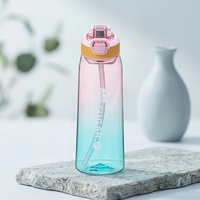 Bouteille en plastique anti-fuite de qualité alimentaire sans BPA avec couvercle à ouverture rapide pour la randonnée, l'école, le bureau et la bibliothèque