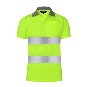 Camiseta Polo de Algodón Transpirable de Alta Visibilidad al por Mayor de Fábrica |   Camiseta reflectante de manga corta, ropa de trabajo de seguridad para hombre - Product Image 1