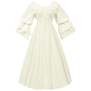 Nuevo Vestido <span class=keywords><strong>de</strong></span> <span class=keywords><strong>Halloween</strong></span> para <span class=keywords><strong>Mujer</strong></span>, Estilo Medieval, Renacentista, <span class=keywords><strong>de</strong></span> Hada, Élfico, Victoriano, con Cuello en V, <span class=keywords><strong>Disfraz</strong></span> WDEC-052 - Product Image 6