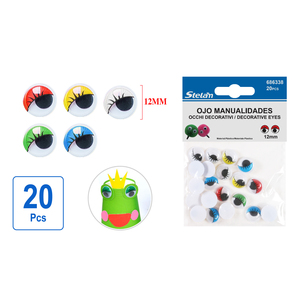 20 pezzi colorati 12mm occhi decorativi per l'artigianato e progetti fai da te - Product Image 1