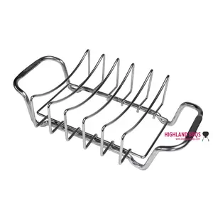 Roestvrijstalen Rib Rack Gebraden Steak Rack Non Stick Roosteren Bbq Grill Rib Rack Roken Barbecue Grillen