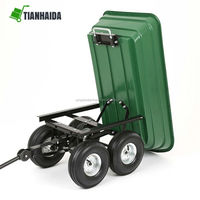 Chariot de jardin pliable en plastique et acier de grande capacité 85L, chariot à benne basculante OEM pour usage extérieur, jardin et ferme