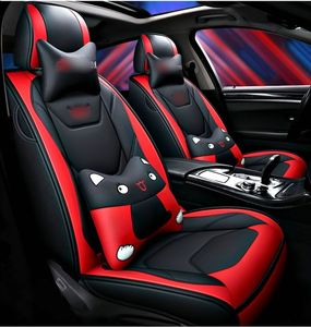 Housse de siège de voiture en cuir de luxe, motif dessin animé, ensemble complet, ajustement universel pour voiture - Product Image 2