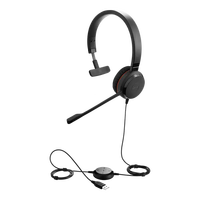 Casque stéréo supra-auriculaire réglable Jabra Evolve 30 avec micro pour PC - Casque filaire pour le travail (appels professionnels) et le jeu