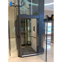 Ascenseur extérieur pour petite maison/villa à 3 étages, cabine en verre, hydraulique, pour usage commercial/résidentiel, 2 à 4 personnes