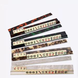 Support magnétique en acrylique pour Mahjong avec organisateur de cartes à bords droits pour les tuiles de Mahjong américain, en vert écaille de tortue, marron et ambre - Product Image 2