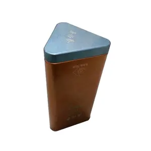 Triangle shape metal empty box for black tea tins