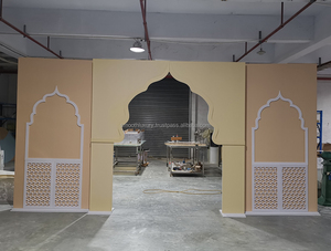 Muslim Pink Wedding Events Stage <b>Backdrop</b> Decoration Festival Acrylic Arch <b>Backdrop</b> <b>Stand</b> For Wedding Event Decoration - Product Image 3