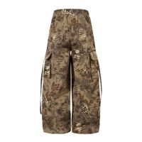2025 Style américain extérieur fonctionnel Python Camouflage machette salopette décontracté ample large jambe pantalon mi fermeture éclair mouche Cargo pantalon