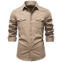 Chemises en jean pour hommes, printemps, polyester/coton, coupe classique, décontractées, infroissables, tie-dye, tissées, manches longues, col rabattu