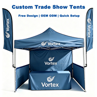 Tentes de salon professionnelles carrées en aluminium de haute qualité avec logo personnalisé, tissu polyester 420D double face 3M, imperméables, pour intérieur/extérieur