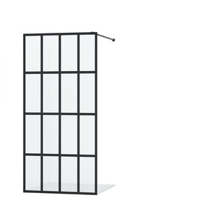 Paroi de douche en verre trempé transparent 35,4x76,8 pouces avec cadre, design minimaliste, parois de bain - Product Image 1