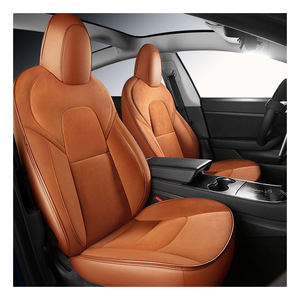 Housses de siège de voiture en cuir suédé de luxe toutes saisons sur mesure pour Tesla Model 3 2019-2025, ensemble complet - Product Image 1