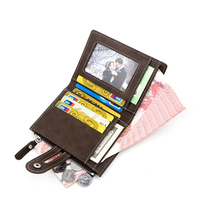 Dompet Kartu Kredit Slim PU Hitam Vintage Pria, Dompet Kartu Bank Bisnis Kecil