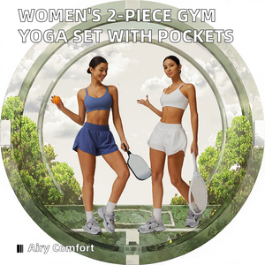 Respirant sans couture Logo personnalisé sport soutien-gorge Shorts ensembles femmes Gym Compression Yoga course à séchage rapide entraînement ensembles de vêtements de sport - Product Image 2