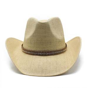 Sombrero de Vaquero Occidental Vintage de Ala Ancha con Diseño de Hoja Dorada, Sombrero para el Sol del Fabricante para Actividades al Aire Libre en la Playa, Gorras Promocionales - Product Image 5