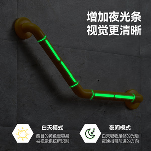 Barre d'appui en forme de L pour salle de bain, rotation à 360 degrés, antidérapante, fixation murale, pour personnes âgées et handicapées, support de sécurité pour douche et toilettes - Product Image 4