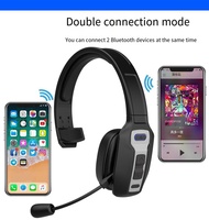Headset nirkabel Noise cancelling dengan Mic bisu, Bluetooth On-Ear headphone untuk Truckers rumah kantor panggilan Skype