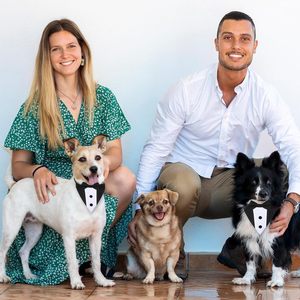 Tanpopo perro esmoquin traje boda Bandana pajarita Príncipe camisa Formal compromiso cumpleaños personalizado mascota perro <span class=keywords><strong>Collar</strong></span> Para Perro - Product Image 4