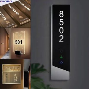 2025 New DSYMBOL Factory Modern Design Logo Door Panel Office Hotel Apartment <strong>Name</strong> and Number Plate Customization Smart Bell - Product Image 1