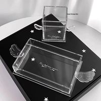 Boîte de rangement transparente en acrylique Simple Angel, organisateur de bureau pour tampons et badges, personnalisable en usine, nouveaux produits très demandés
